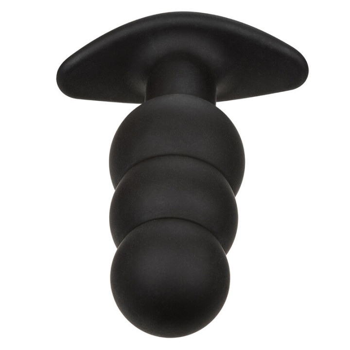 CALEXOTICS ROCK BOTTOM PLUG ANAL CON CUENTAS 10 VIBRACIONES SILICONA NEGRO