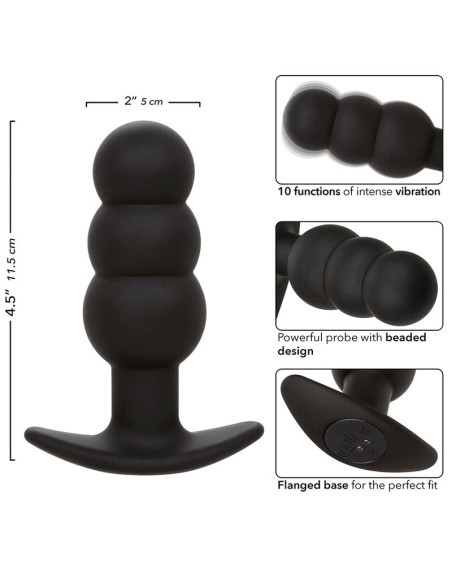 CALEXOTICS ROCK BOTTOM PLUG ANAL CON CUENTAS 10 VIBRACIONES SILICONA NEGRO CALEXOTICS ROCK BOTTOM PLUG ANAL CON CUENTAS 10 VIBRACIONES SILICONA NEGRO