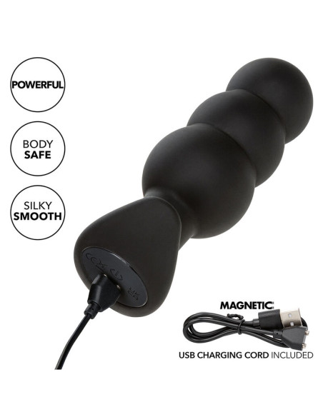 CALEXOTICS ROCK BOTTOM PLUG ANAL CON CUENTAS 10 VIBRACIONES SILICONA NEGRO CALEXOTICS ROCK BOTTOM PLUG ANAL CON CUENTAS 10 VIBRACIONES SILICONA NEGRO