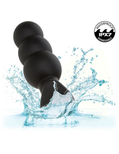 CALEXOTICS ROCK BOTTOM PLUG ANAL CON CUENTAS 10 VIBRACIONES SILICONA NEGRO