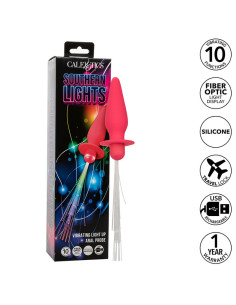 CALEXOTICS SOUTHERN LIGHTS LIGHT UP PLUG ANAL CON LUCES 10 VIBRACIONES SILICONA ROSA 2