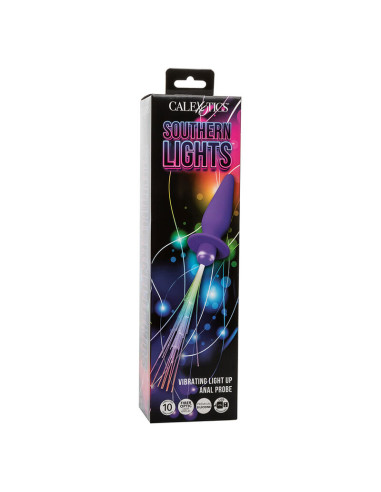 CALEXOTICS SOUTHERN LIGHTS LIGHT UP PLUG ANAL CON LUCES 10 VIBRACIONES SILICONA VIOLETA