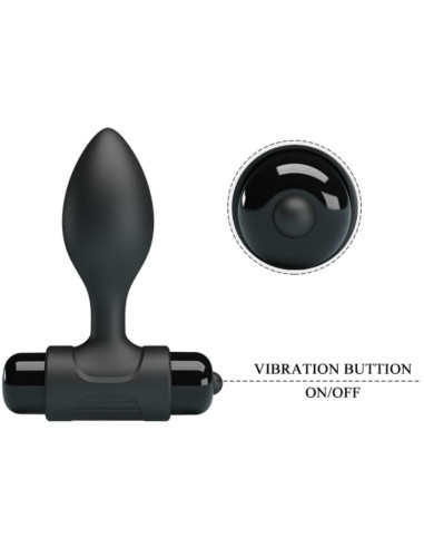PRETTY LOVE VIBRA BUTT PLUG ANAL 10 VIBRACIONES NEGRO