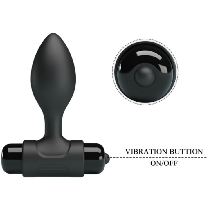 PRETTY LOVE VIBRA BUTT PLUG ANAL 10 VIBRACIONES NEGRO
