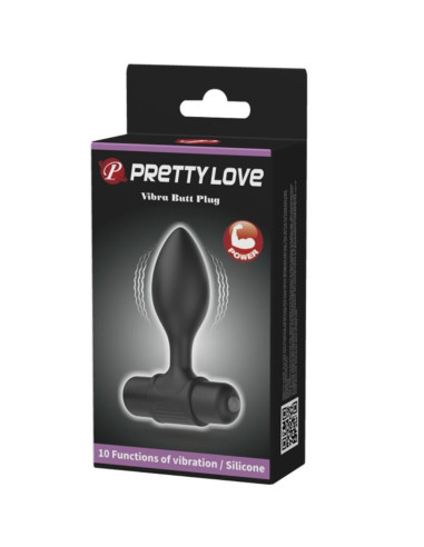 PRETTY LOVE VIBRA BUTT PLUG ANAL 10 VIBRACIONES NEGRO