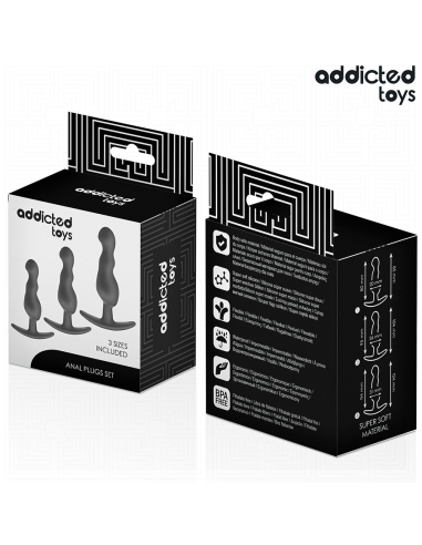 ADDICTED TOYS SET DE 3 PLUG ANAL SILICONA MODELO 1