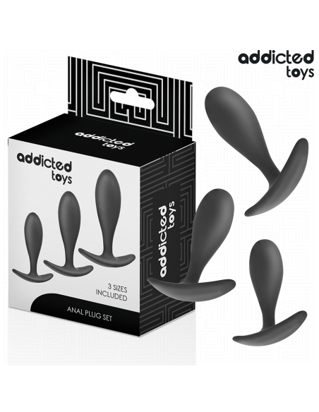 ADDICTED TOYS SET DE 3 PLUG ANAL SILICONA MODELO 2 ADDICTED TOYS SET DE 3 PLUG ANAL SILICONA MODELO 2