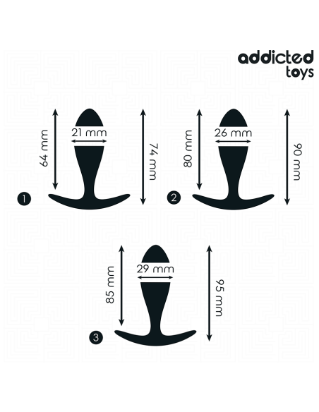 ADDICTED TOYS SET DE 3 PLUG ANAL SILICONA MODELO 2 ADDICTED TOYS SET DE 3 PLUG ANAL SILICONA MODELO 2