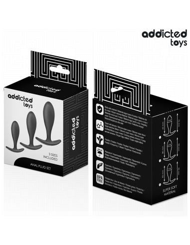 ADDICTED TOYS SET DE 3 PLUG ANAL SILICONA MODELO 2