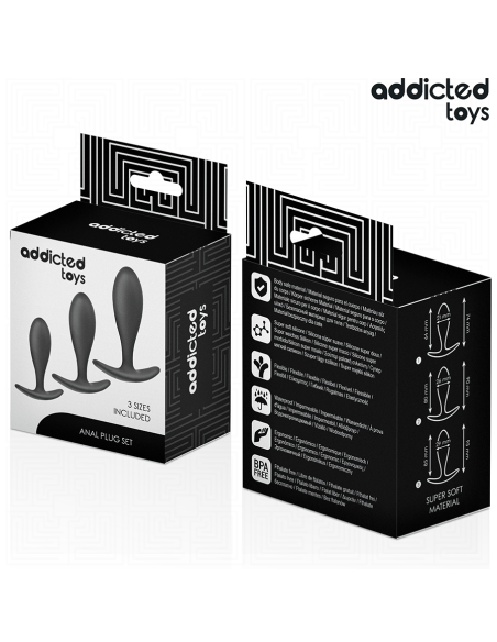 ADDICTED TOYS SET DE 3 PLUG ANAL SILICONA MODELO 2 ADDICTED TOYS SET DE 3 PLUG ANAL SILICONA MODELO 2