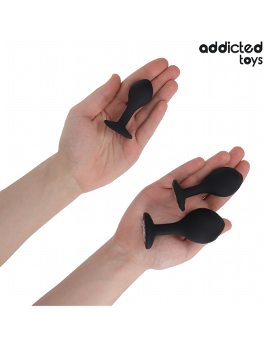 ADDICTED TOYS SET DE 3 PLUG SILICONA ANAL CON JOYA