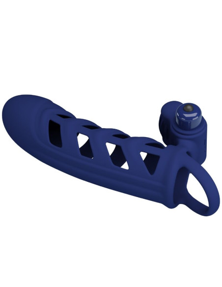 PRETTY LOVE ALTAF ANILLO VIBRADOR CON FUNDA DE SILICONA AZUL