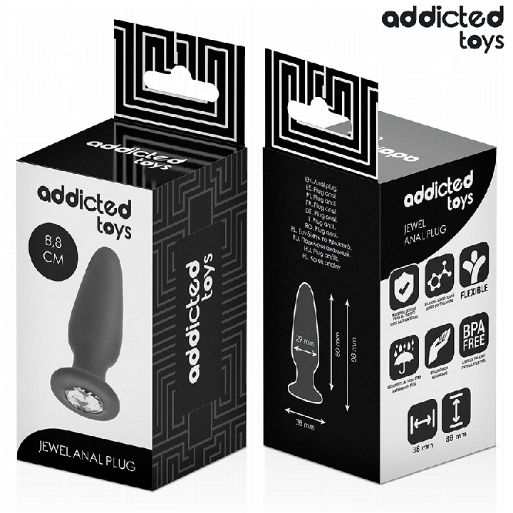 ADDICTED TOYS PLUG ANAL CON JOYA SILICONA TALLA S 88 CM