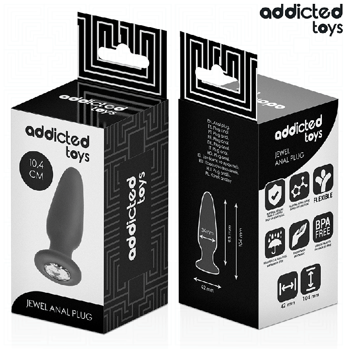 ADDICTED TOYS PLUG ANAL CON JOYA SILICONA TALLA M 104 CM