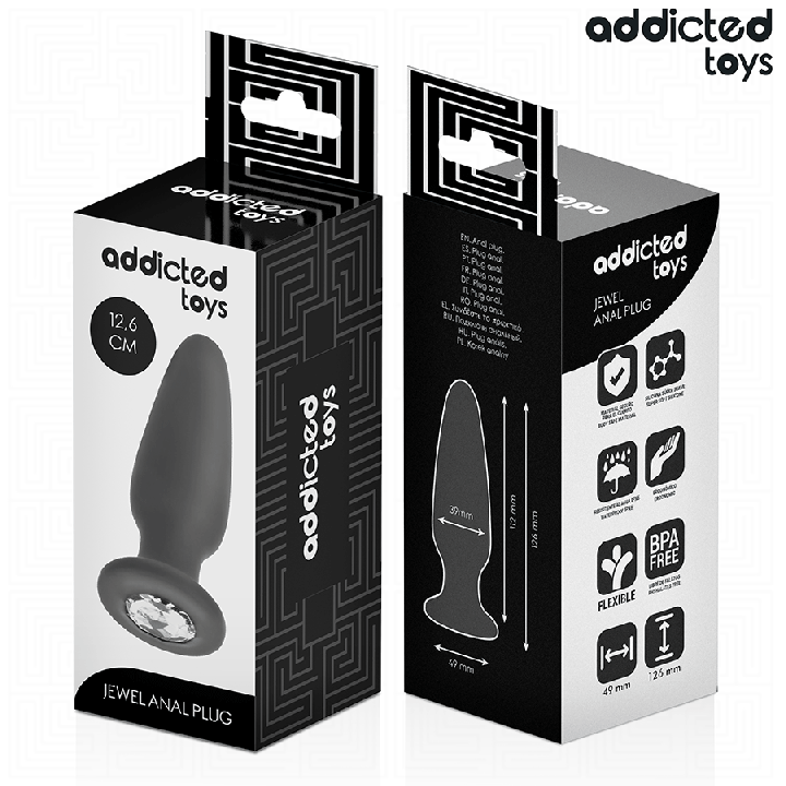 ADDICTED TOYS PLUG ANAL CON JOYA SILICONA TALLA L 126 CM