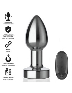 INTENSE PLUG ANAL 10 VIBRACIONES METAL CON CONTROL REMOTO S