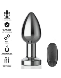 INTENSE PLUG ANAL 10 VIBRACIONES METAL CON CONTROL REMOTO M