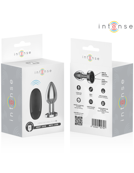 INTENSE PLUG ANAL 10 VIBRACIONES METAL CON CONTROL REMOTO M