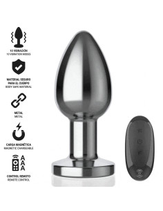 INTENSE PLUG ANAL 10 VIBRACIONES METAL CON CONTROL REMOTO L