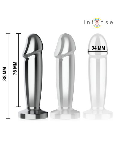 INTENSE PLUG ANAL 10 VIBRACIONES METAL EN FORMA DE DILDO CON CONTROL REMOTO S