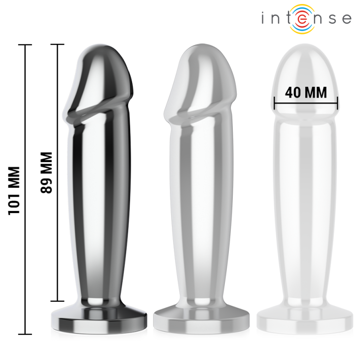 INTENSE PLUG ANAL 10 VIBRACIONES METAL EN FORMA DE DILDO CON CONTROL REMOTO M
