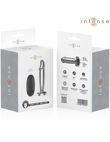 INTENSE PLUG ANAL 10 VIBRACIONES METAL EN FORMA DE DILDO CON CONTROL REMOTO M