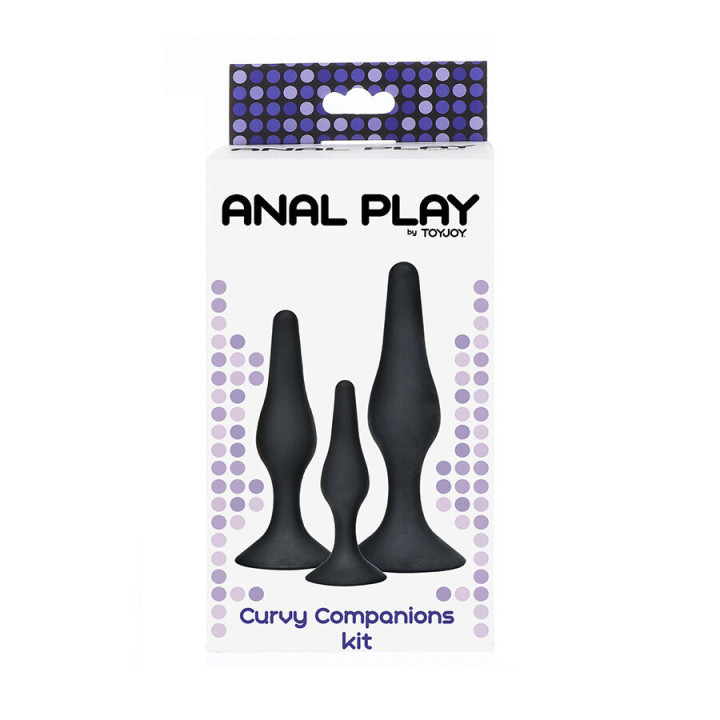 TOYJOY ANAL PLAY CURVY COMPANIONS PLUG ANAL 3 PIEZAS NEGRO