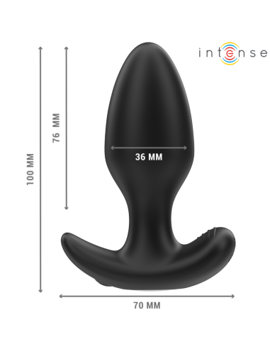 INTENSE JOEY PLUG ANAL 10 VIBRACIONES NEGRO CONTROL REMOTO