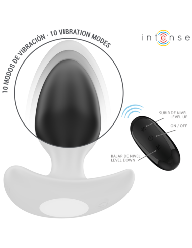 INTENSE JOEY PLUG ANAL 10 VIBRACIONES NEGRO CONTROL REMOTO