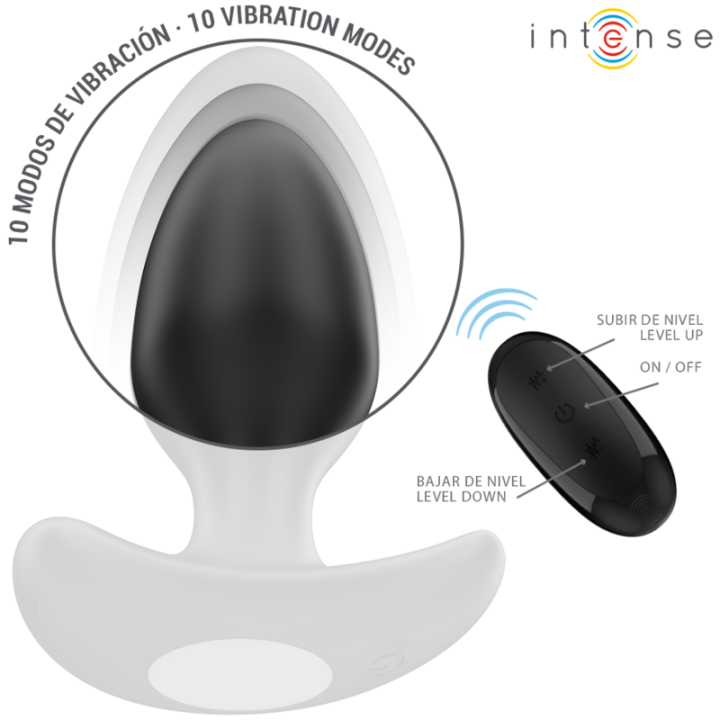 INTENSE JOEY PLUG ANAL 10 VIBRACIONES NEGRO CONTROL REMOTO