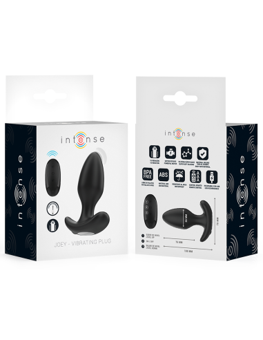 INTENSE JOEY PLUG ANAL 10 VIBRACIONES NEGRO CONTROL REMOTO