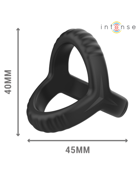 INTENSE CARSON ANILLO DOBLE PARA PENE SILICONA NEGRO MODELO 4