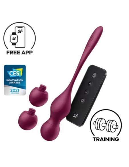 SATISFYER LOVE BIRDS VARY BOLAS VIBRADORES APP GRATUITA ROJO VINO