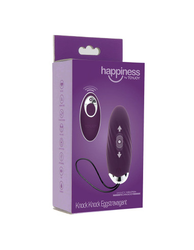 TOYJOY HAPPINESS KNOCK KNOCK EGGSTAVAGANT VIBRADOR CON CONTROL REMOTO MORADO