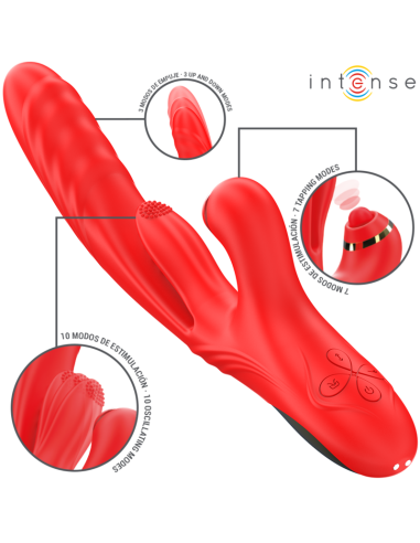 INTENSE ROSALIA VIBRADOR MULTIFUNCION 3 EN 1 ROJO