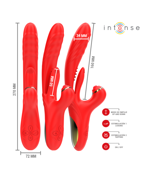 INTENSE ROSALIA VIBRADOR MULTIFUNCION 3 EN 1 ROJO INTENSE ROSALIA VIBRADOR MULTIFUNCION 3 EN 1 ROJO