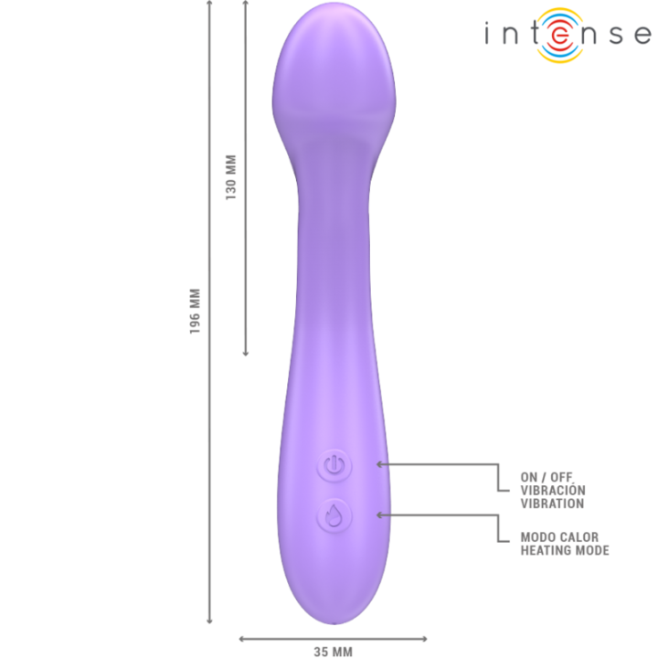 INTENSE BECKY VIBRADOR 19 CM CALENTABLE 7 VIBRACIONES MORADO