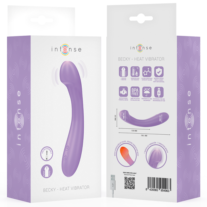 INTENSE BECKY VIBRADOR 19 CM CALENTABLE 7 VIBRACIONES MORADO