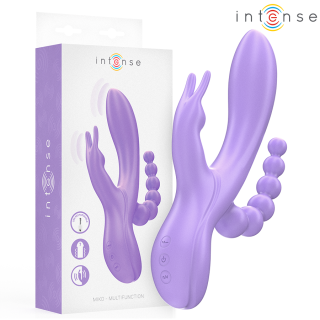 INTENSE MIKO TRIPLE VIBRADOR RABBIT ESTIMULADOR ANAL 7 VIBRACIONES MORADO