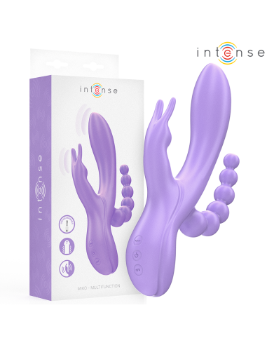 INTENSE MIKO TRIPLE VIBRADOR RABBIT ESTIMULADOR ANAL 7 VIBRACIONES MORADO