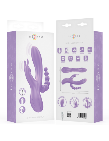 INTENSE MIKO TRIPLE VIBRADOR RABBIT ESTIMULADOR ANAL 7 VIBRACIONES MORADO
