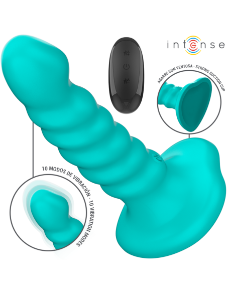 INTENSE BUFFY VIBRADOR TALLA S DISEAO EN ESPIRAL 10 VIBRACIONES AZUL CONTROL REMOTO