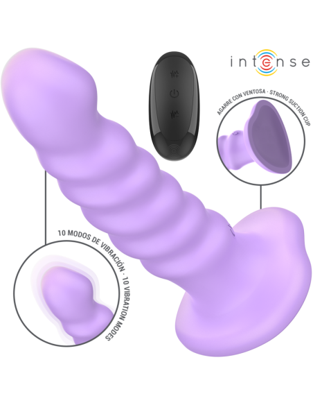 INTENSE BRENDA VIBRADOR TALLA M DISEAO EN ESPIRAL 10 VIBRACIONES MORADO CONTROL REMOTO