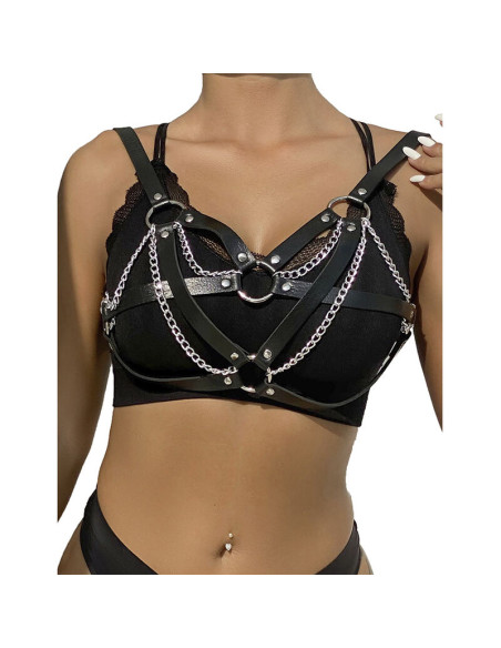 SUBBLIME 953713 CINTURAN DE BONDAGE PUNK HEBILLA METAL NEGRO TALLA ANICA