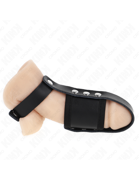 KINK ANILLO JAULA PENE CUERO CON CORREA DIVISORIA DE BOLAS RECUBIERTO AJUSTABLE