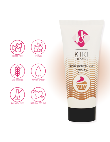 KIKI TRAVEL GEL DESLIZANTE SABOR A TARTA AMERICANA CUPCAKE 50 ML