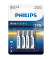 PHILIPS - ULTRA ALKALINE PILA AAA LR03 BLISTER*4