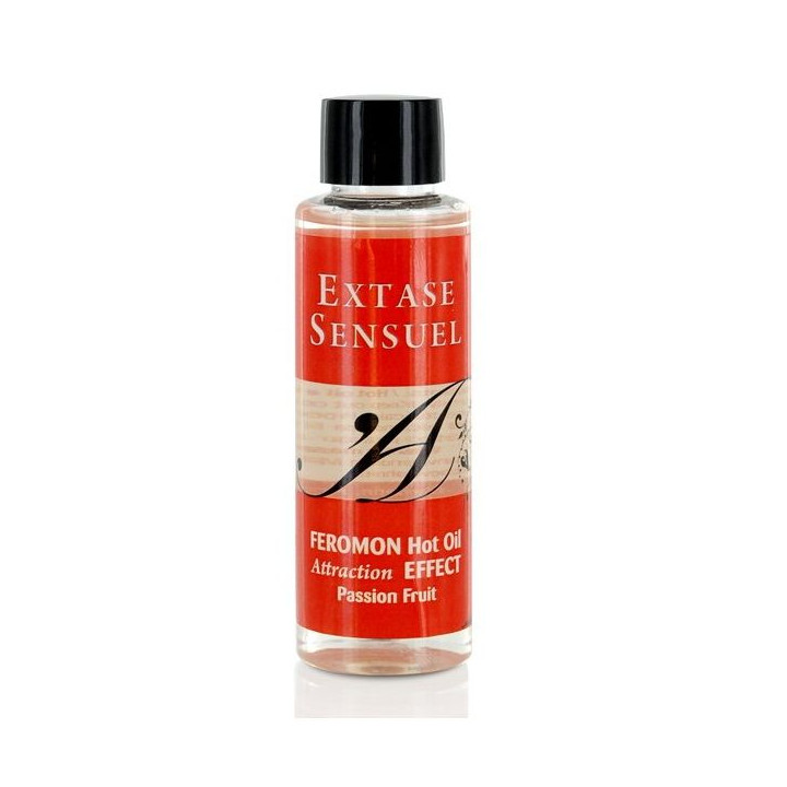 EXTASE SENSUAL ACEITE MASAJE EFECTO CALOR CON FEROMONAS FRUTA DE LA PASION 100 ML