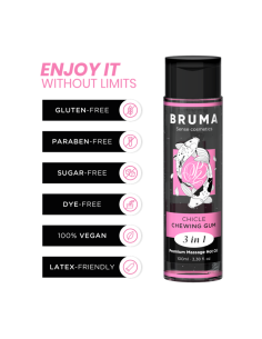 BRUMA ACEITE DE MASAJE PREMIUM EFECTO CALOR SABOR CHICLE 3 EN 1 100 ML