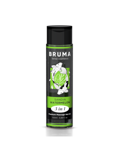 BRUMA ACEITE DE MASAJE PREMIUM EFECTO CALOR SABOR SANDIA 3 EN 1 100 ML